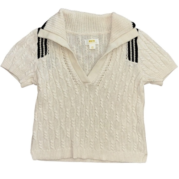 Maeve Anthropologie Linen Knit Polo Women’s XSP Preppy Quiet Luxury Sweater - Picture 4 of 13